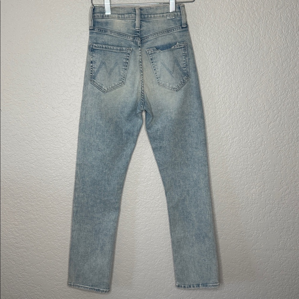 Mother The Pixie Tomcat Ankle Jeans 25 Nature of the Game Distressed Light Wash - Picture 11 of 11